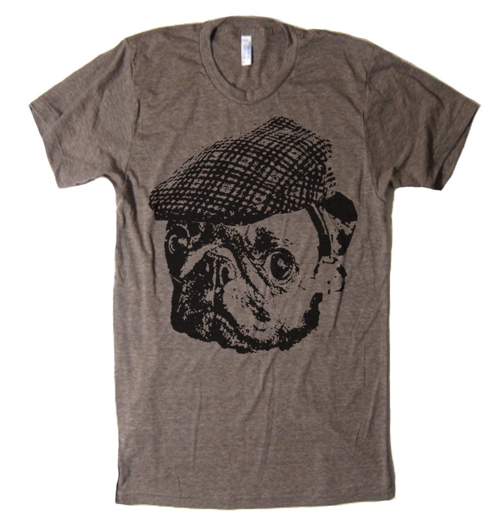 Unisex Pug Hooligan T Shirt - American Apparel Tshirt - XS S M L XL and XXL (28 Color Options)