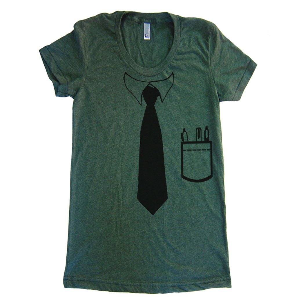 Womens BUSINESS TIME Tie T Shirt - American Apparel Tshirt - S M L XL (20 Color Options)