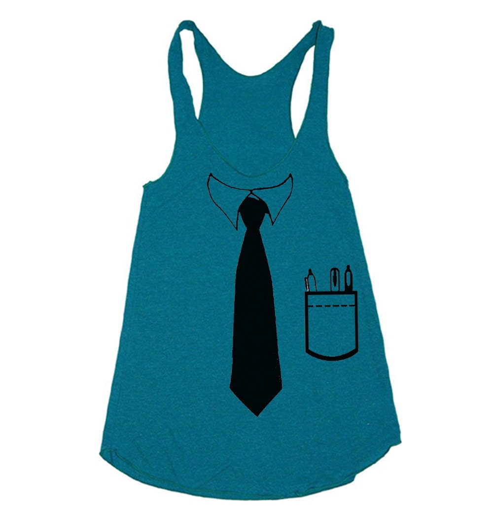 Womens BUSINESS TIE Tri-Blend Racerback Tank - American Apparel tanktop shirt - XS, S, M, and L (9 Color Options)