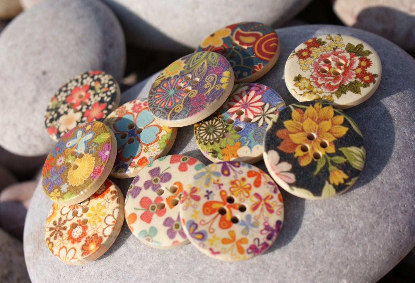 Printed Button Magnets - Set of Six. Liven up your fridge, dishwasher or lacklustre metal surface.