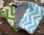Chevron Baby Burp Cloths - Set of 3 - Gender Neutral for Baby Girl or Baby Boy