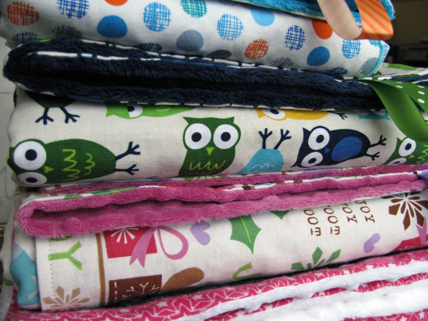 DESIGN YOUR OWN - Minky Baby Blanket - 29 x 35 - You choose your own fabrics