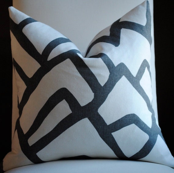 Beautiful Decorative Pillow Cover-20x20--ZIMBA- Charcoal-Featured on "The Nate Show"
