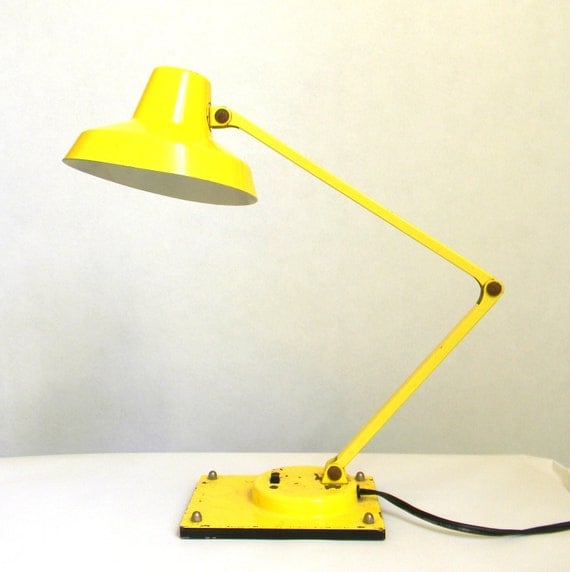 Yellow vintage Desk Lamp - Articulated movement