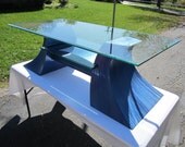 The Jazz Accent Steel Media Stand with Embedded Glass