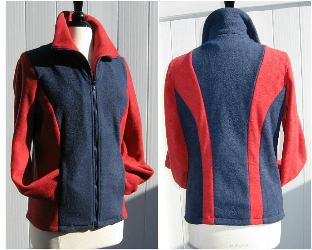 Sample Sale School Colors Slimming Stripes Fleece Sweater Jacket
