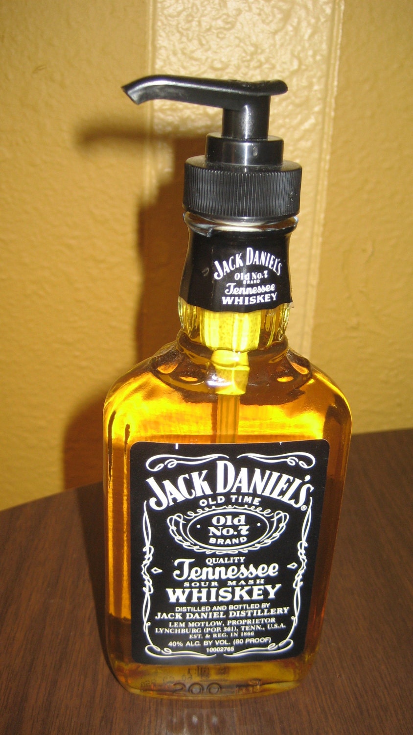 Jack Daniel's Soap Dispenser - Upcycled Glass Bottle