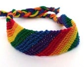 Gay Pride LGBT Thick Rainbow Friendship Bracelet 1