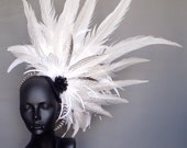MADE TO ORDER White Feather Headpiece Headdress