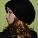 HIPPIE Hat  Women Teen Hat crochet  Slouch Cap , Rasta Cap, Big Beanie, boho hippie, hipster all season slouch hat  in BLACK