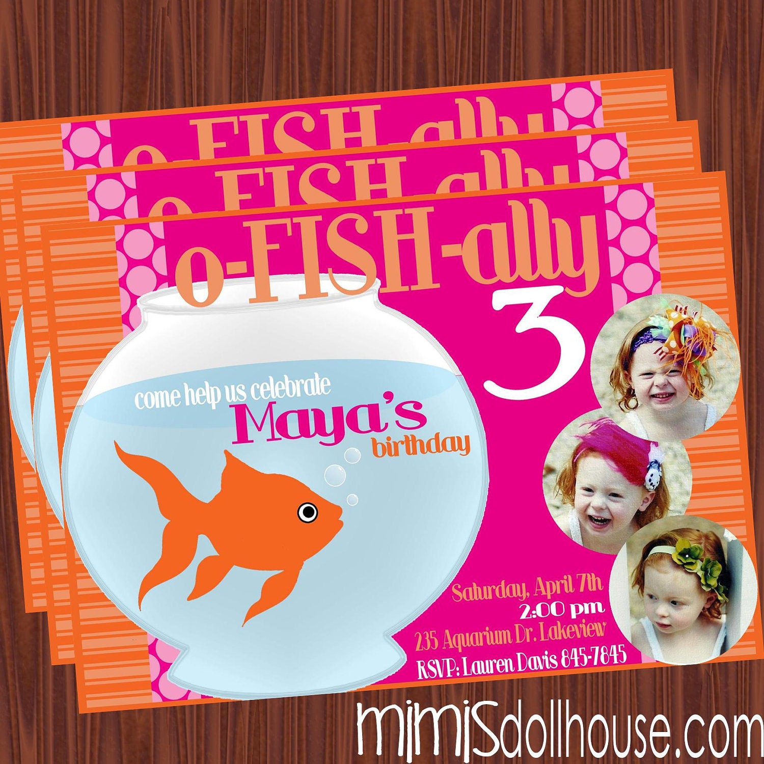 Goldfish Party Invitation-Fish Birthday Invitation PDF/JPEG
