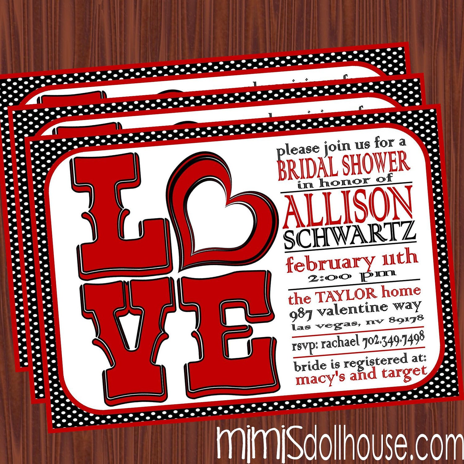Bridal Shower Invitation- Love Bridal Shower Invitation PDF/JPEG Il_570xn