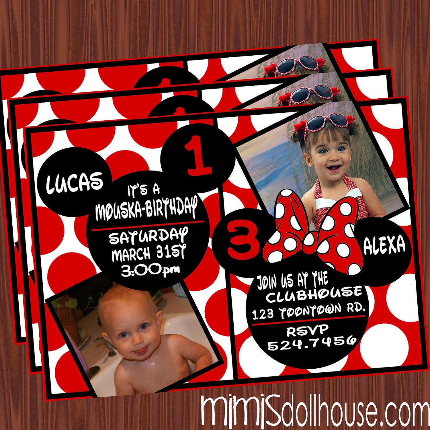 Mickey Mouse Invitation- Minnie Mouse Printable Invitation- Birthday Invitation- JPEG/PDF Il_570xn
