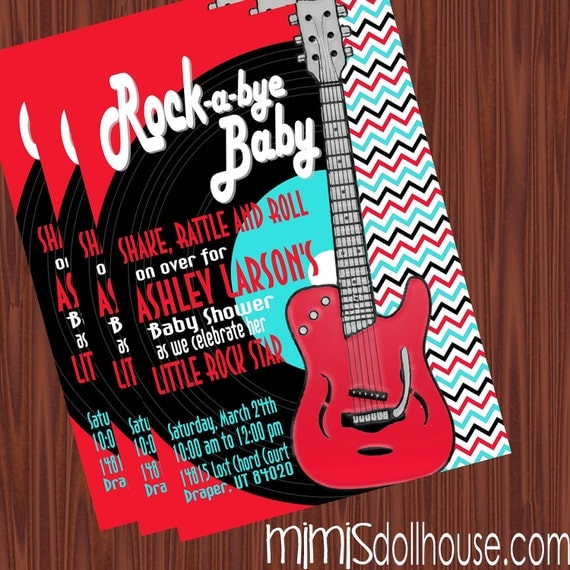 Rock and Roll Invitation- Rocker Baby Shower Invitation PDF/JPEG
