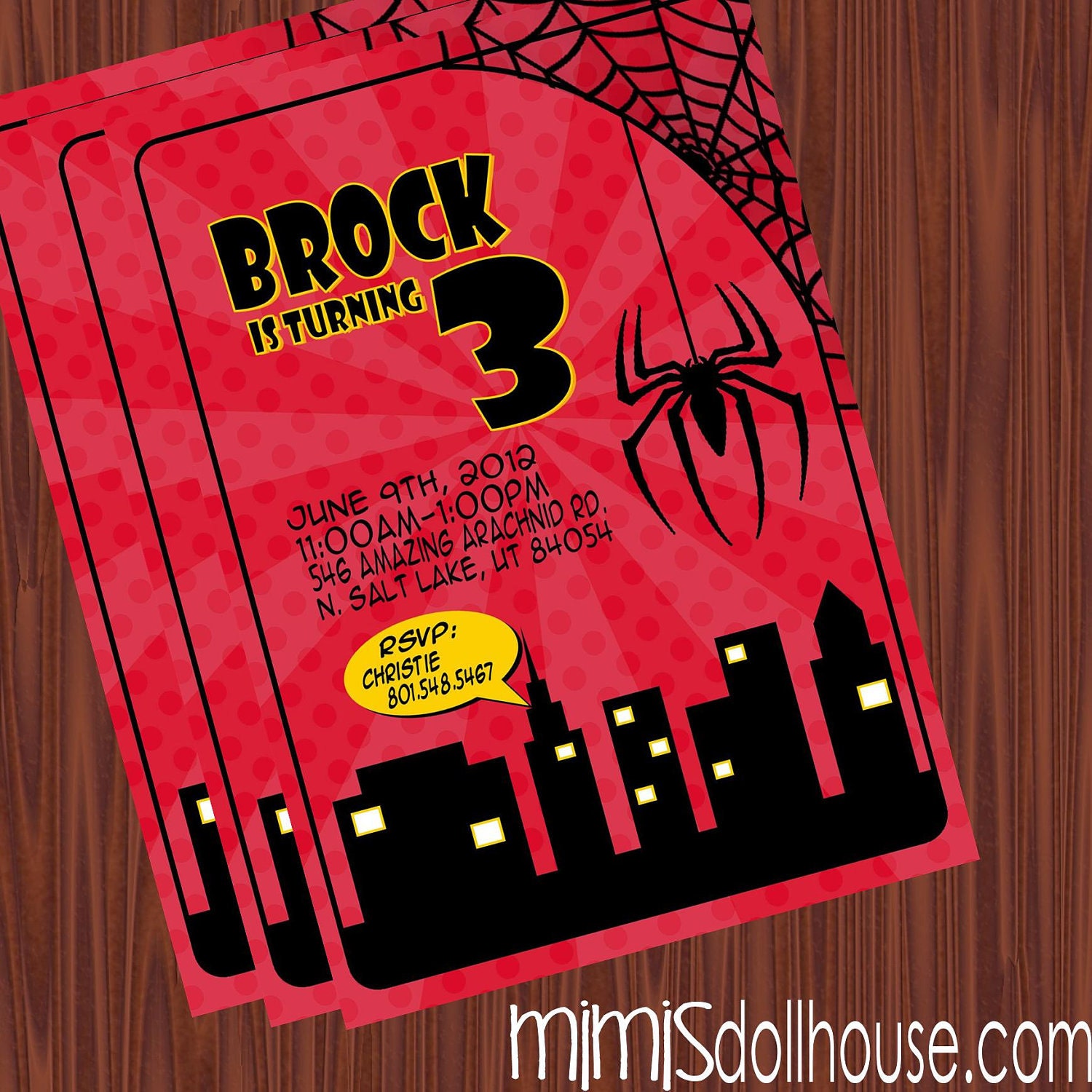 Spiderman Invitation- Super Hero Birthday Invitation PDF/JPEG Il_570xn