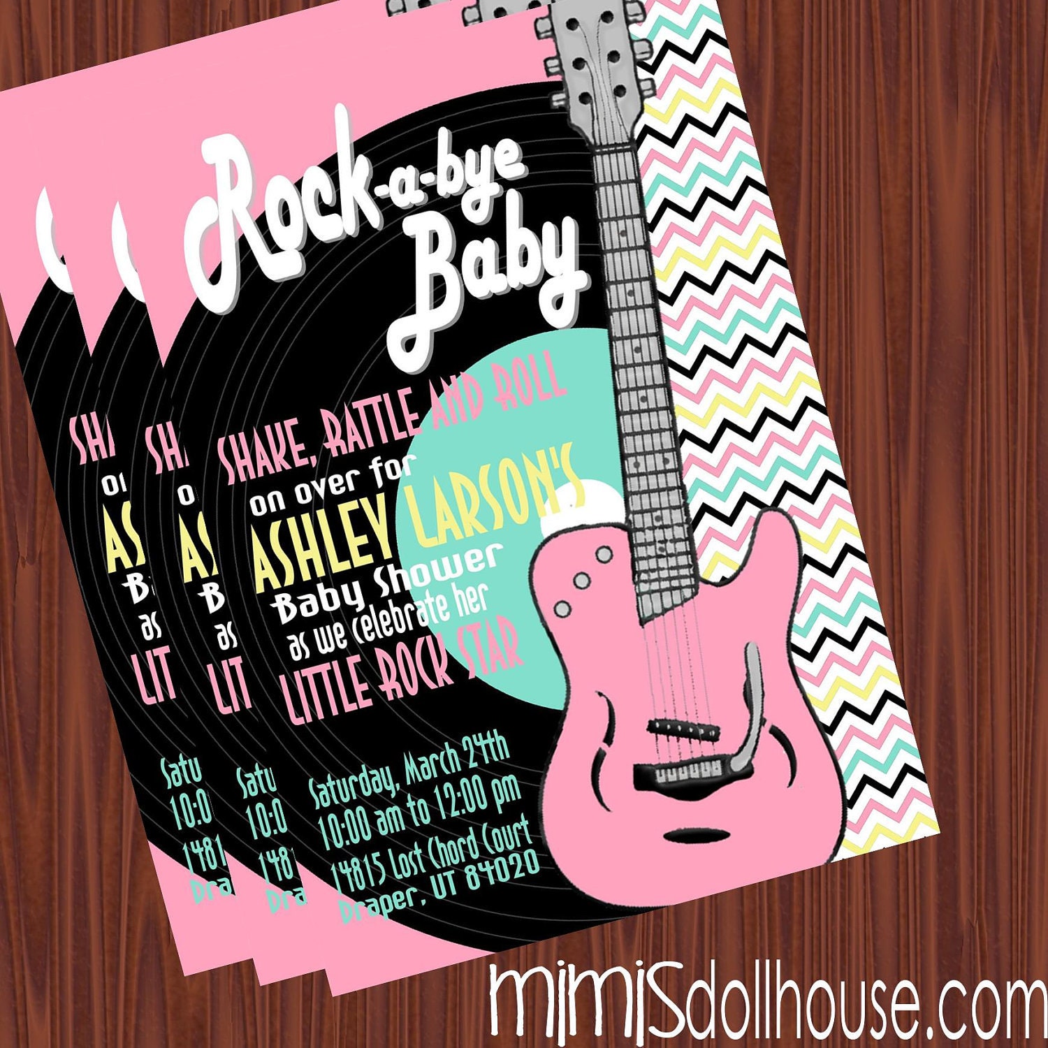 Rock and Roll Invitation- Rocker Baby Shower Invitation PDF/JPEG