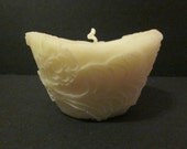 First Love - Beewax/palmwax Candles - Small Chantilly Design Natural Wax Candle