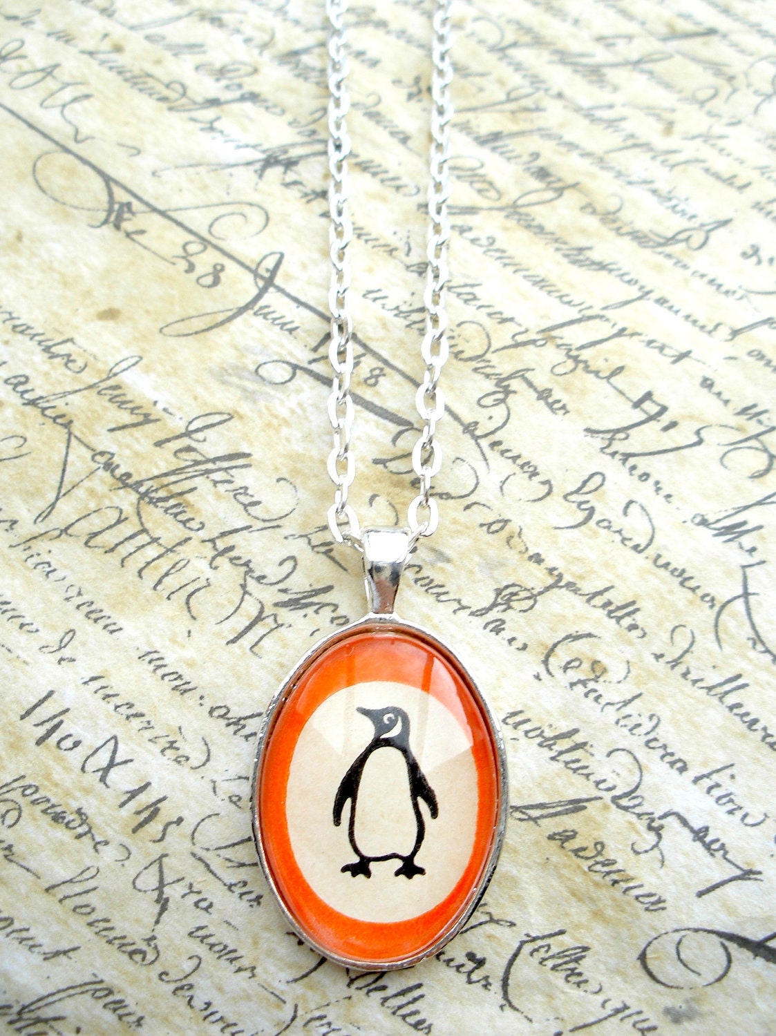 Unique Penguin Books Pendant Necklace made with real vintage book cover- Literary gift for her
