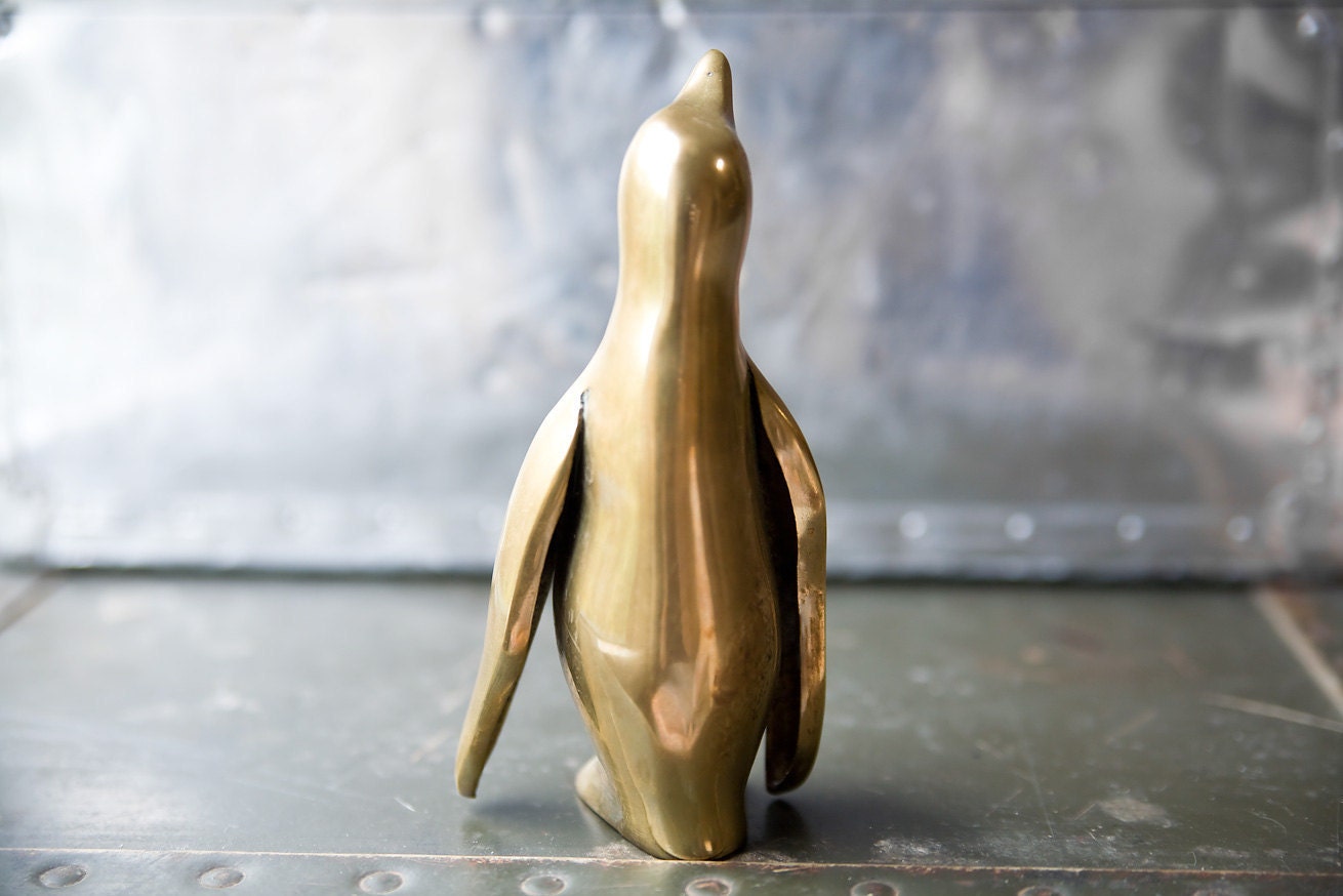 Vintage Brass Penguin Bird Figurine