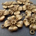 Antiqued Bronze Flower Connectors 12 pcs