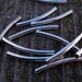 Silver Tube Beads, Curved, 3cm, 25 pcs