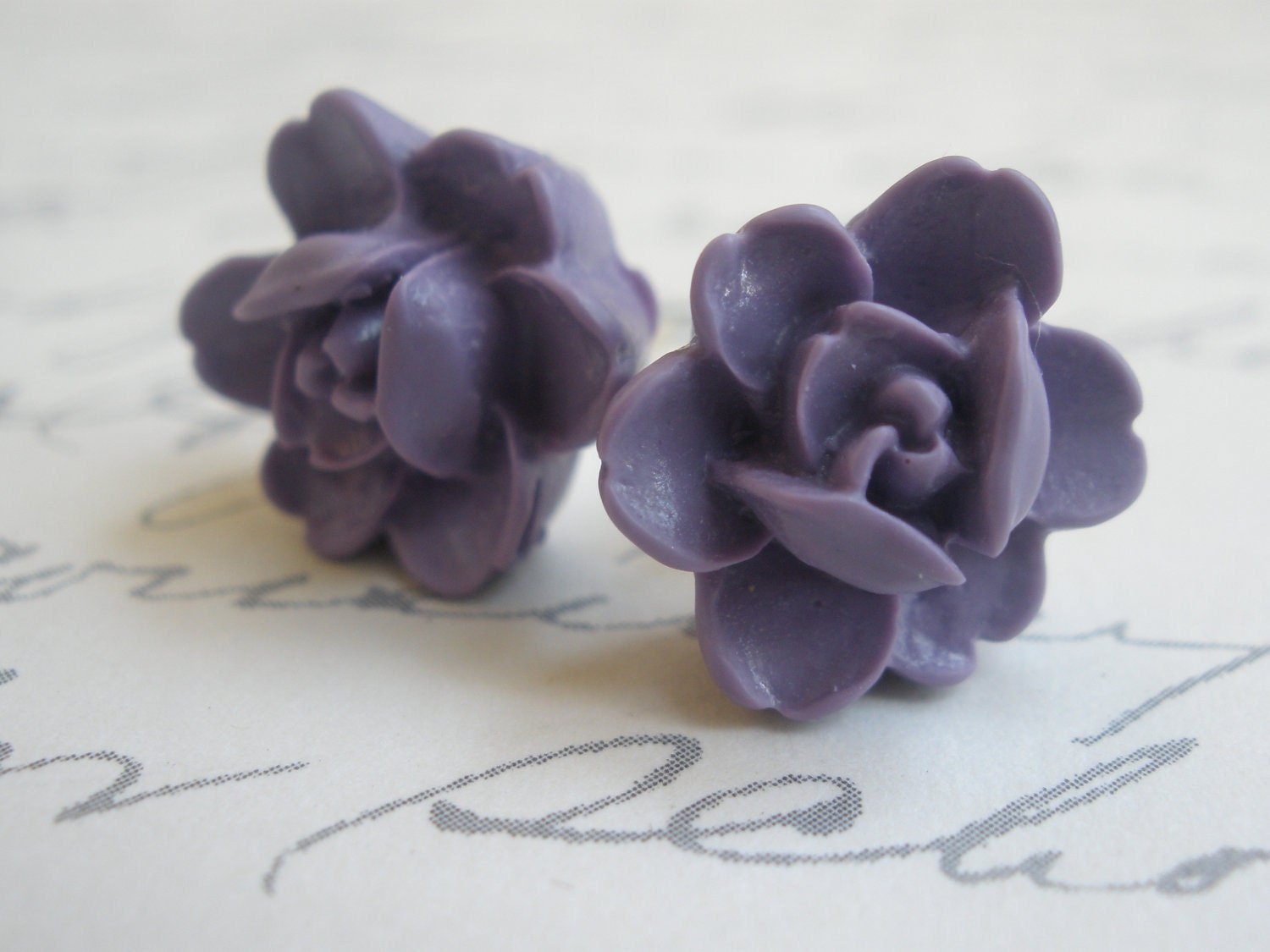 Purple Earrings, Flower Earrings, Stud Earrings, Post Earrings, Purple Rose Stud Earrings, Bridesmaid Gifts, Bridesmaid Earrings, Wedding