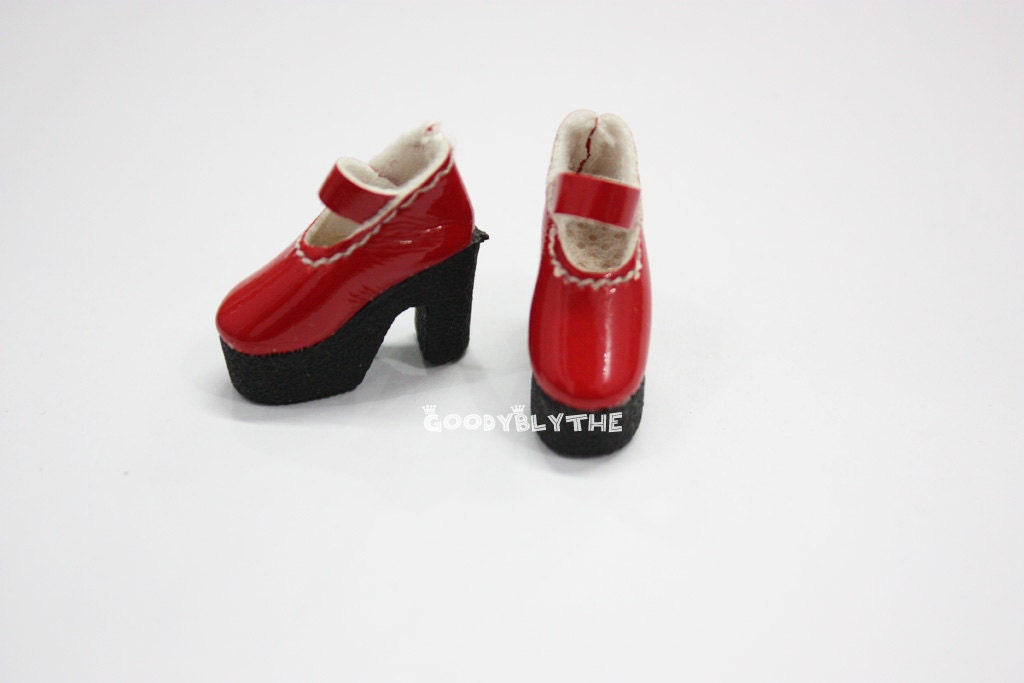 Blythe Pullip 1/6 Doll Shoes Red High Heel Shoes Goodyblythe B39