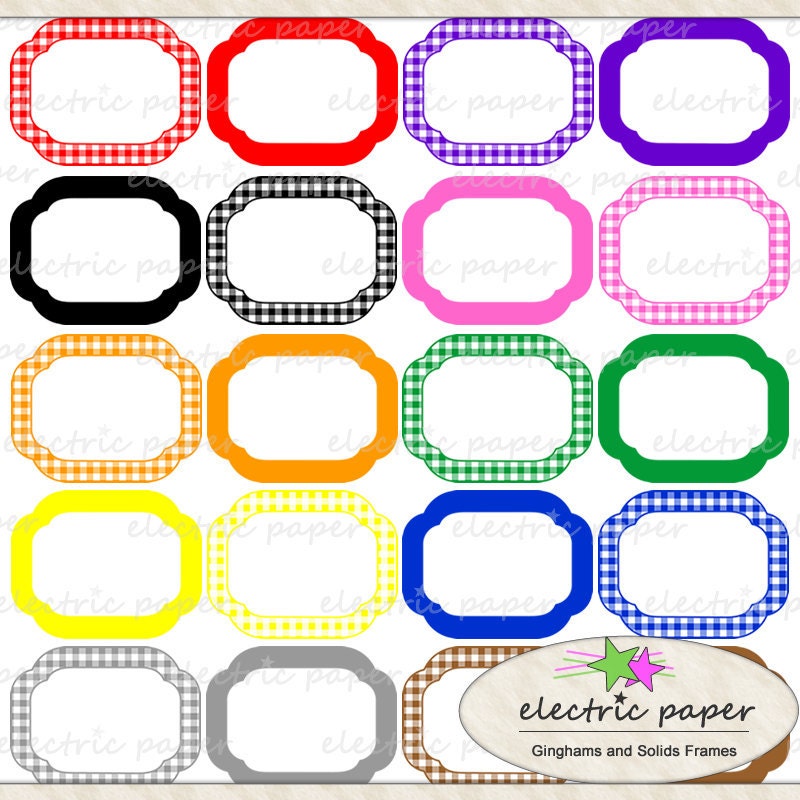 Gingham and Solids Frames / Journal Tags