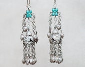 Turkmen anitque silver long dangling earrings (layaway available)