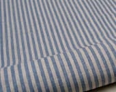 L313A - Cotton Linen Fabric - Stripe - Blue - Fat Quarter  - 27" x 19"(70 x 50cm)