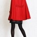 RED winter cape, Wool hoodie cape, double breasted hooded coat, winter cloak with hood , 70% wool , Size XS,S,M,L (FM003C)