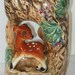 Vintage WALL POCKET vase Deer in Woodland Scene Retro