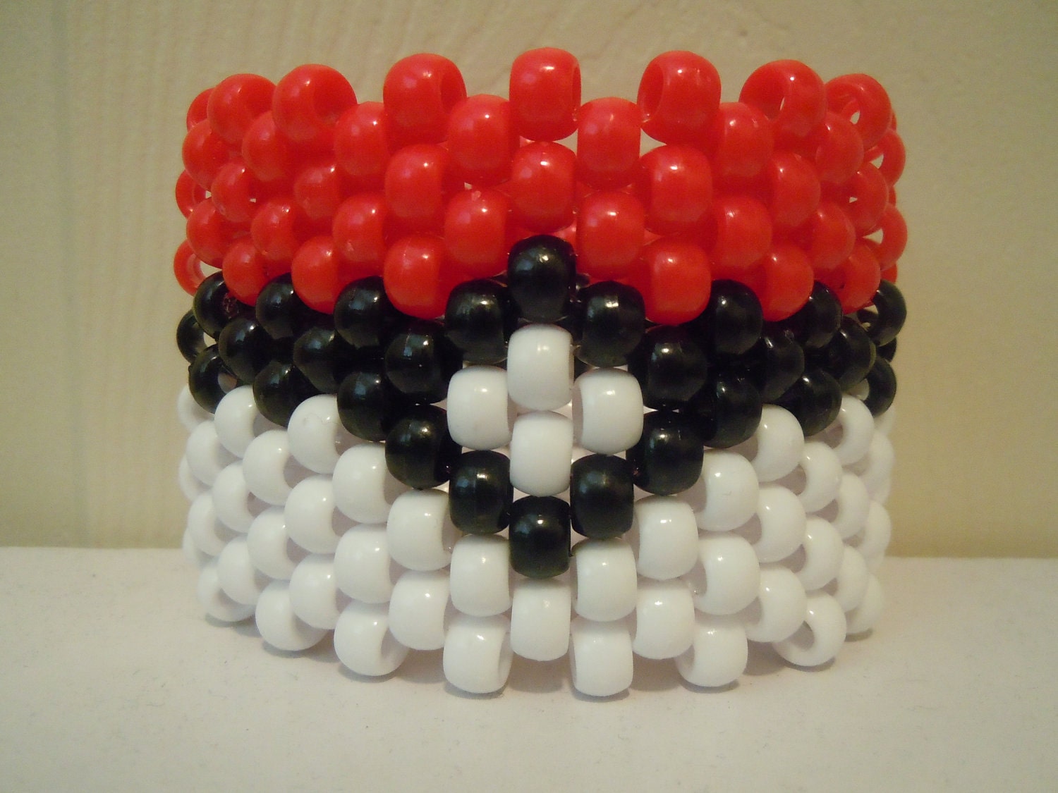 Pokemon Inspired Pokeball Kandi Cuff 8.5 inches