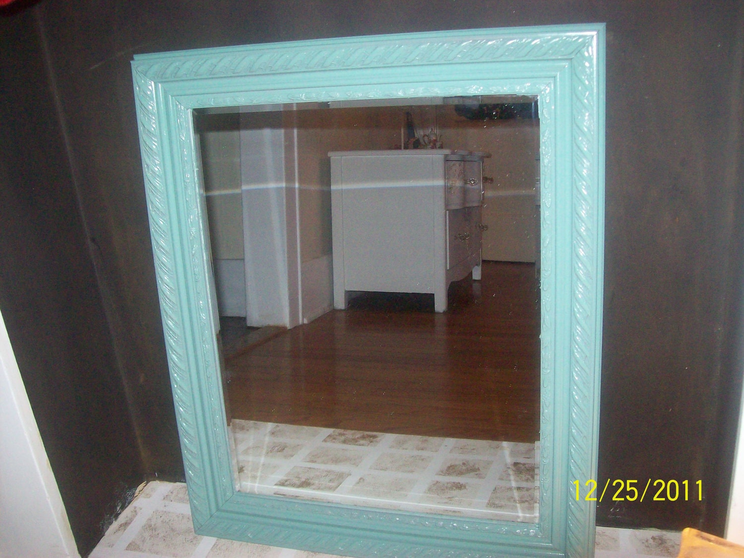 Reserve for Renee do not purchase.... Large 20x24 Aqua wall mirror