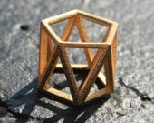 SKELETON TALL - Yellow gold faceted modern geometric 3D printed ring