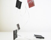 Assorted Chocolate Leather Books (sculpture)  - book art, wire art, fine art, original artwork, one of a kind, mixed media art, silver