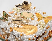 Vintage Brooch Wedding Cake Topper