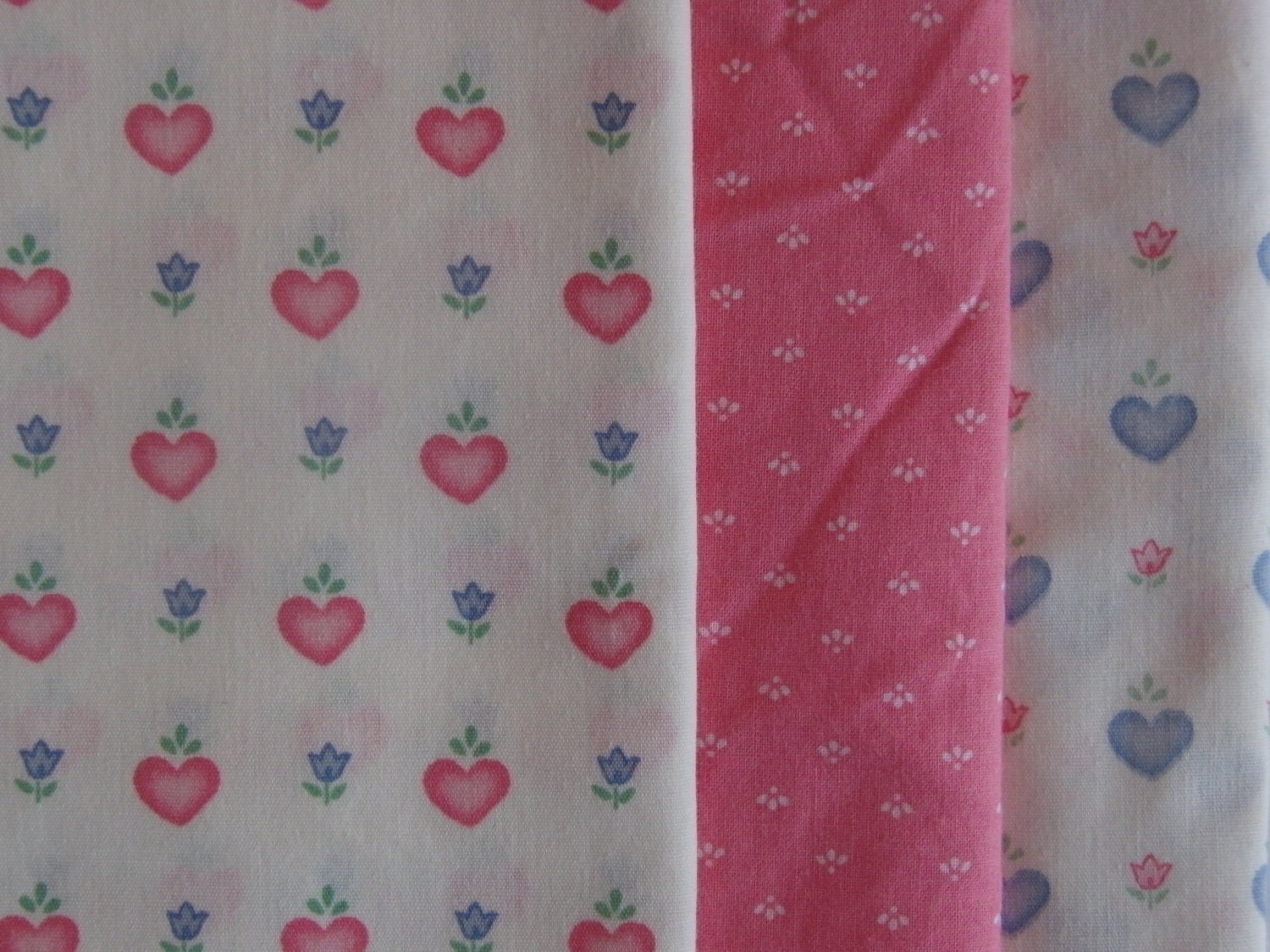 Vintage Fabric Selection Calico Variety in Pinks and Blues