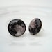 Full Moon Earrings, Glass Photo Small Ear Studs (E8)