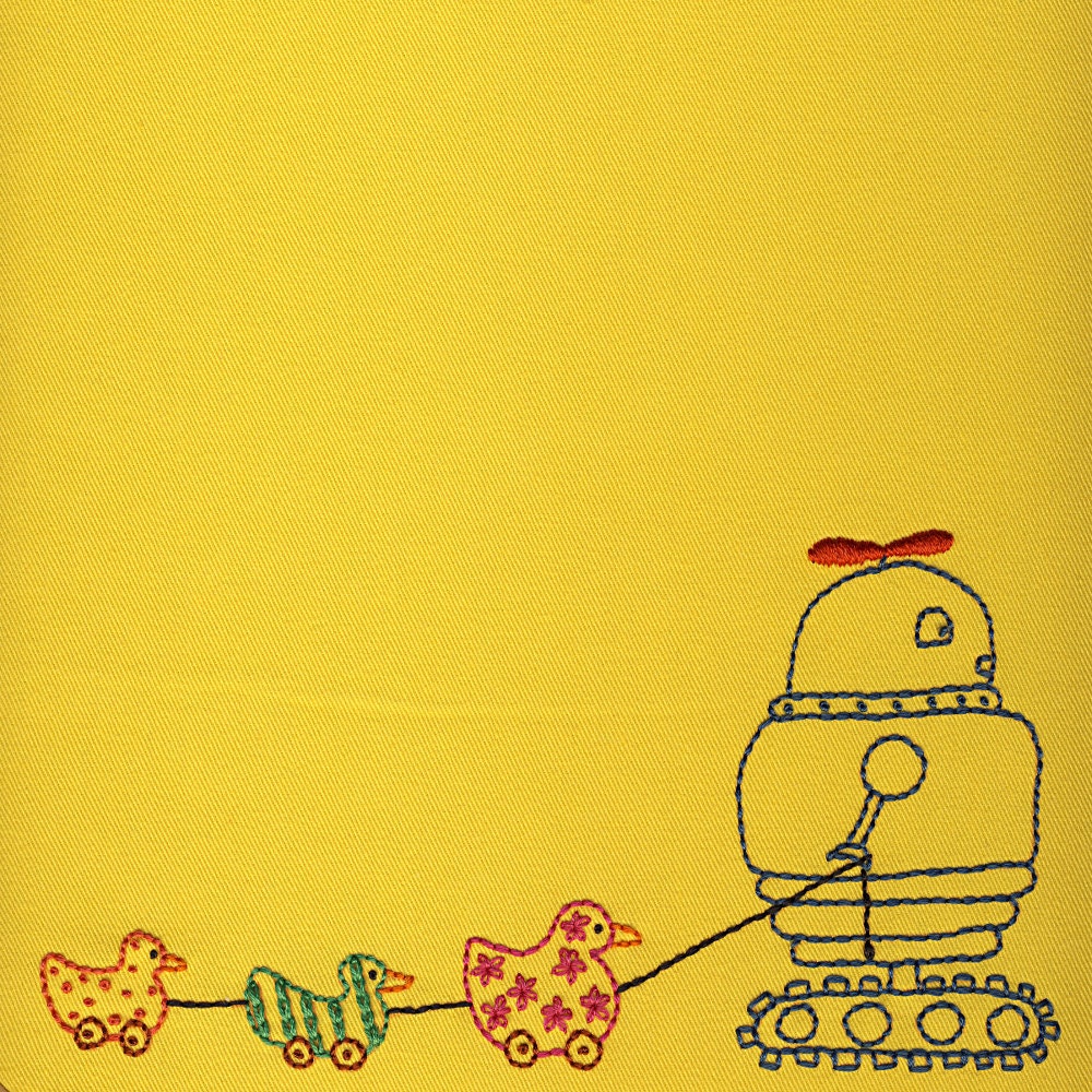 Duck Duck Robot embroidery pattern PDF