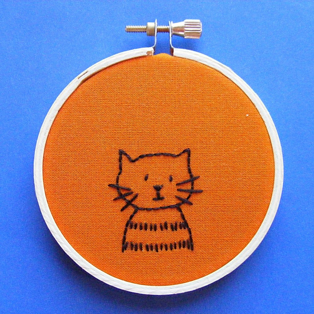 Embroidered Cats - PDF pattern