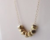 Gold nugget necklace - gold chunk necklace - chunky gold necklace