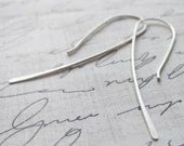 Hammered organic sterling silver earrings