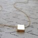 Gold block necklace - gold square - square gold necklace