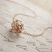 Little rose gold tangle ball necklace - simple rose gold necklace