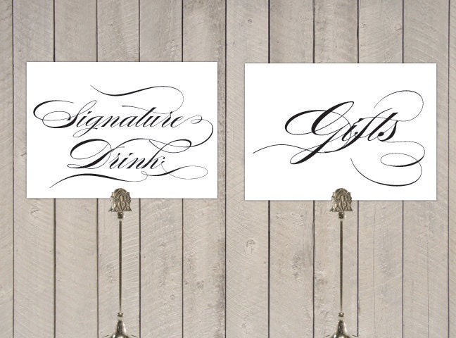 4 Printable Signs for Weddings, Showers and Events - DIY, Customize Your Color and Saying