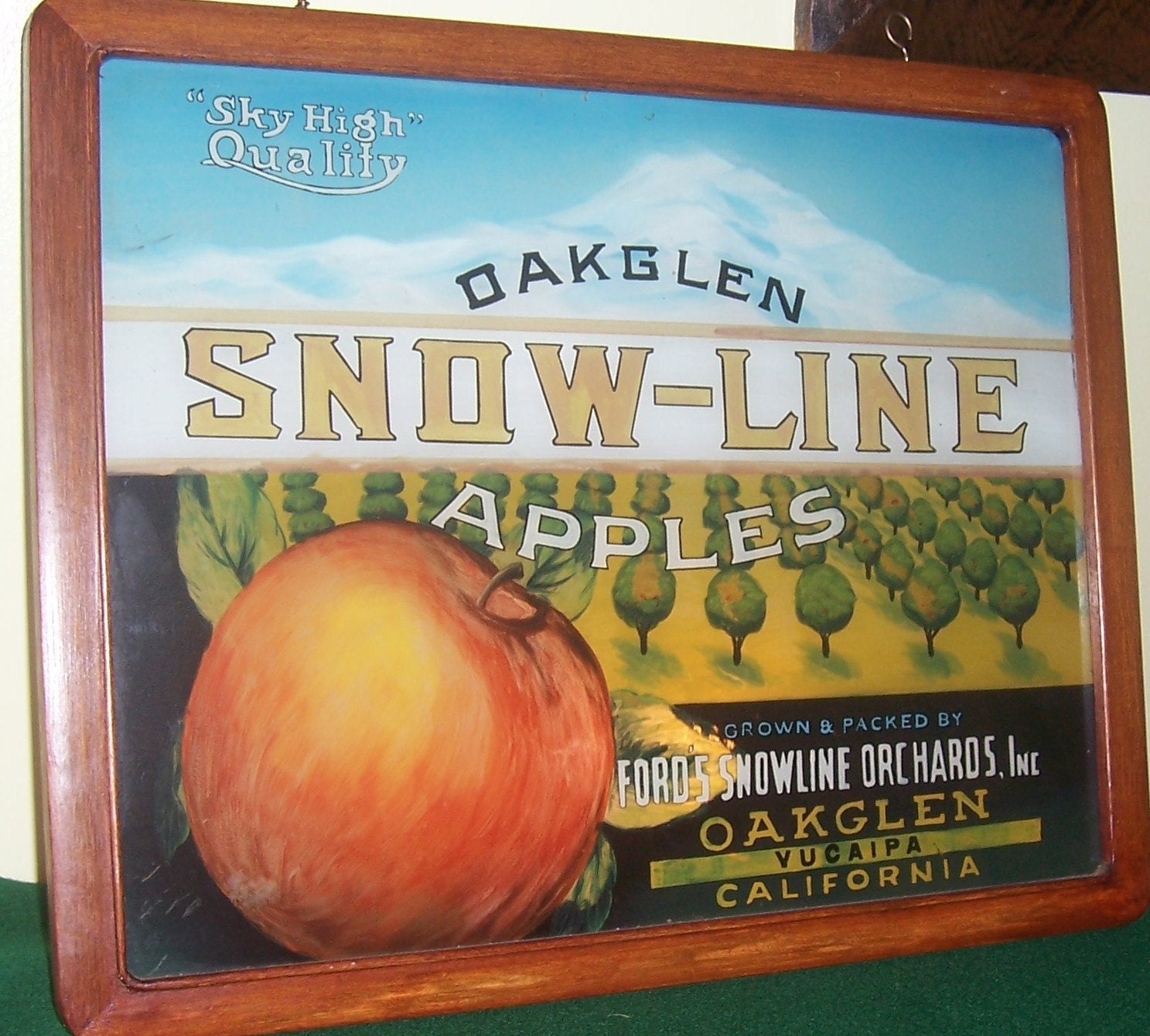 Collectible Reverse ooak Advertising Painted Glass Picture