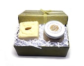 Almond Bath Gift Box Set - Soap Body Scrub Solid Lotion Lip Balm