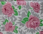 Vintage Feed Sack Fabric-1930s-1950s-Pretty Pink Roses-45" x 18"