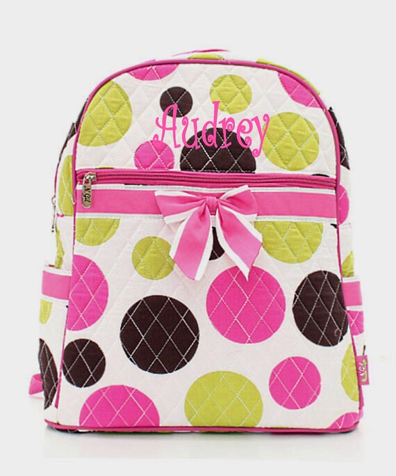 Personalized Girls Backpack Pink Green & by MauriceMonograms